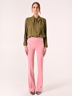 Pantaloni in Tessuto Tecnico Rosa Antico con Fascione in Vita det_1