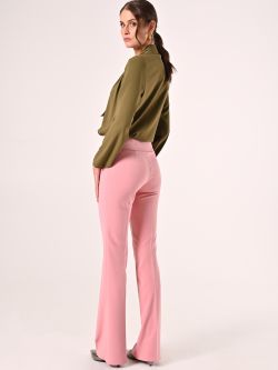 Pantaloni in Tessuto Tecnico Rosa Antico con Fascione in Vita det_3