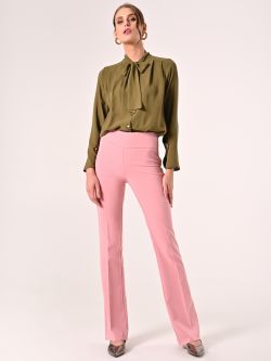 Pantaloni in Tessuto Tecnico Rosa Antico con Fascione in Vita sp_e1