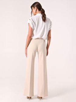 Pantalon beige clair en néoprène det_3