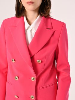 Zweireihige Jacke aus technischem Gewebe in Fuchsia in_i5