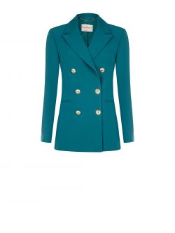 Chaqueta cruzada de tejido técnico verde realeza det_4