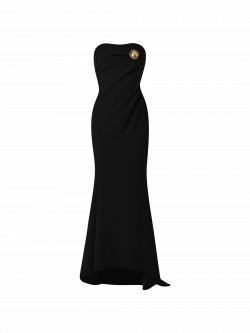Langes Kleid in Schwarz det_4