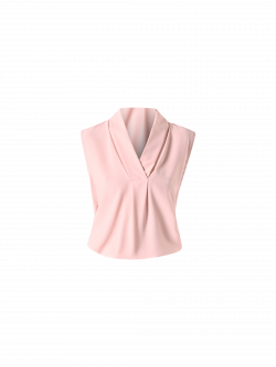 Blouse avec encolure à ourlet rose det_4