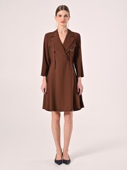 Vestido blazer marrón chocolate det_1
