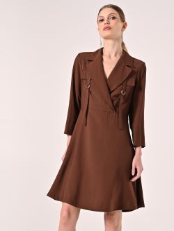 Vestido blazer marrón chocolate in_i7
