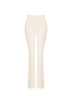 Flared Trousers in Light Beige Technical Fabric det_4