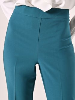 Flared Trousers in Royal Green Technical Fabric in_i5