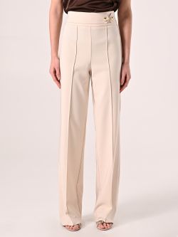 Flared Trousers in Light Beige Technical Fabric det_2