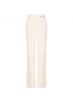 Flared Trousers in Light Beige Technical Fabric det_4