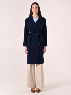 Blue Double Crepe Coat det_1