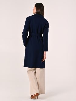 Blue Double Crepe Coat det_3