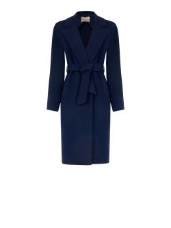 Blue Double Crepe Coat det_4
