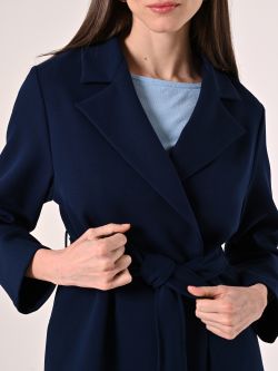 Blue Double Crepe Coat in_i5
