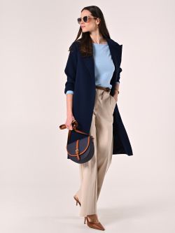 Blue Double Crepe Coat sp_e1