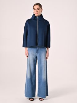Blue Cape in Scuba Fabric det_1