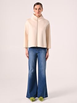 Beige Cape in Scuba Fabric det_1