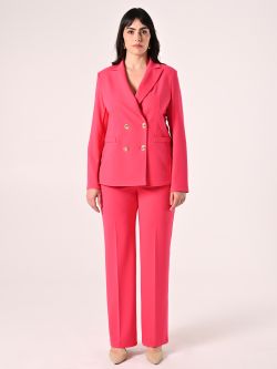 Curvy-Jacke in Fuchsia aus Scuba-Handkreppstoff det_1