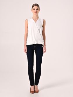 Asymmetrische Bluse in Weiß det_1