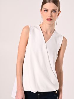 Asymmetrische Bluse in Weiß in_i7