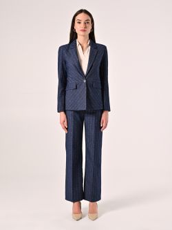 Pinstriped Denim Jacket det_1