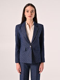 Pinstriped Denim Jacket det_2