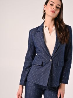 Pinstriped Denim Jacket in_i7