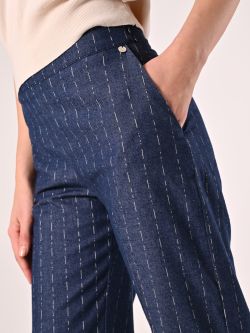Pinstriped Denim Trousers in_i5