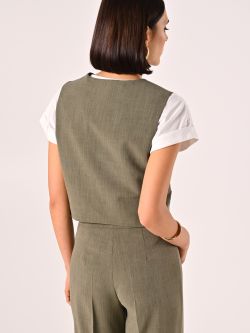 Gilet Verde Militare in Poliviscosa det_3