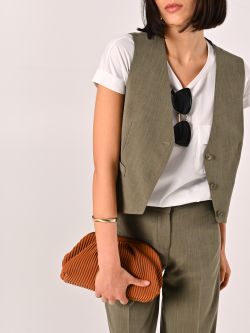 Gilet Verde Militare in Poliviscosa in_i5
