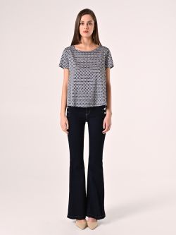 Bluse mit geometrischem Muster det_1