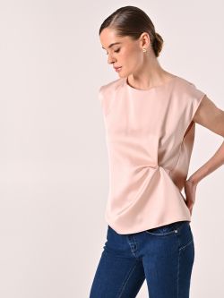 Ärmelloses Top aus Satin in Rosa in_i7