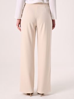Beige Pants with Buckle in Scuba Crepe Fabric det_3