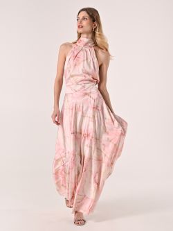 Abito scollo all'Americana Marmorizzato Rosa in_i7