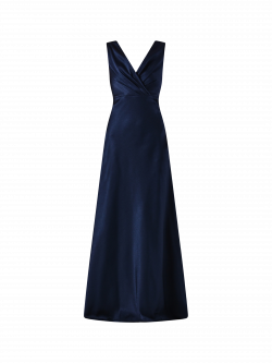 Lange Kleid aus strukturiertem Satin in Blau det_4