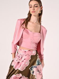 Powder Pink Satin Shrug in_i7