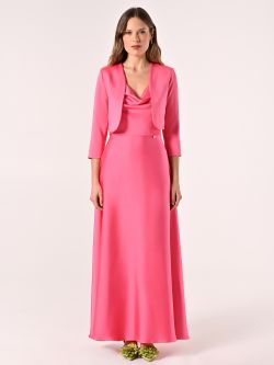 Camellia Pink Satin Shrug det_1