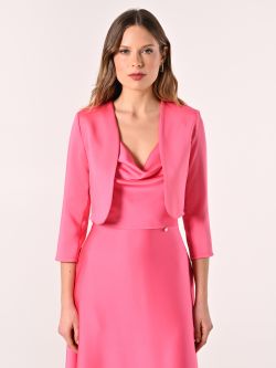 Camellia Pink Satin Shrug det_2