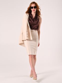 Falda de tejido técnico beige con hebilla sp_e1