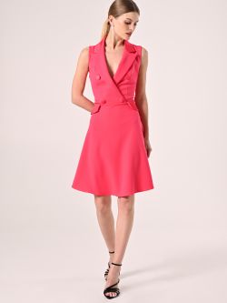 Abito Giacca Fuxia con Inserti in Raso in_i7