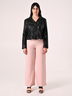 Veste curvy en simili cuir det_1
