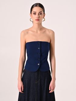 Top bustier bleu det_2