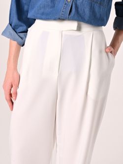 White Pleated Trousers in Polyviscose in_i5