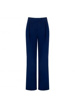Blue Pleated Trousers in Polyviscose det_4