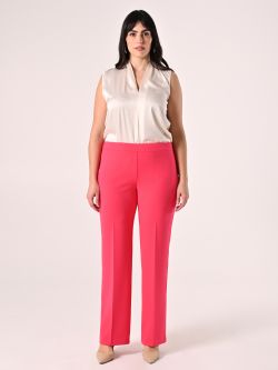 Fuchsia Curvy Pants in Scuba Crepe fabric det_1