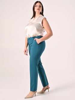 Spodnie curvy w kolorze królewskiej zieleni in_i7