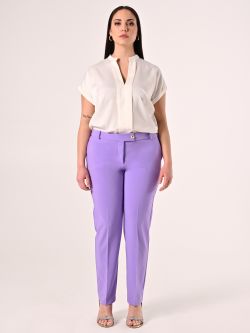 Pantalón curvy de tejido técnico lila det_1