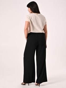 Pantalón palazzo curvy en cady negro det_3