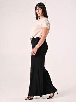 Pantalón palazzo curvy en cady negro in_i7