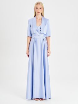 Rinascimento atelier Light Blue Satin Shrug det_1